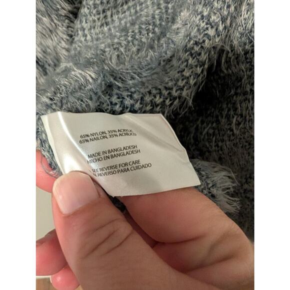 Eddie Bauer Long‎ Cardigan Womens M Grey Fuzzy Warm Cozy Winter Pockets - Picture 8 of 9